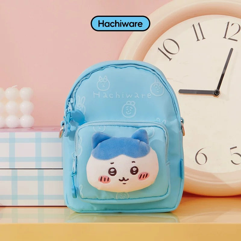 ChiiKawa X Miniso | ChiiKawa Hachiware Usagi Plush Head Mini Shoulder Bag - Kawaii Item Plush Cute Decoration  WinnieTheBirds Toy Shop