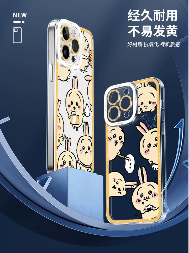 Japanese Cartoon Chiikawa Usagi Big Face 4 Styles Soft iPhone Case PLUS SE2 XS XR X 11 12 13 14 15 16 Pro Promax 12mini 13mini WinnieTheBirds Toy Shop