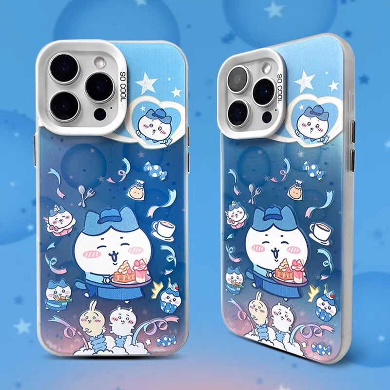 Japanese Cartoon ChiiKawa Cafe Waiter Laser Case | ChiiKawa Hachiware Usagi Momonga - Phone Case Samsung Galaxy S26 S25 S24 S23 S22 S21 FE Ultra Edge