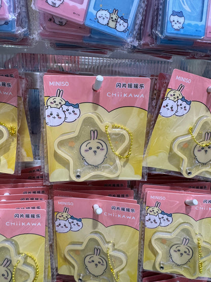ChiiKawa X Miniso | ChiiKawa Hachiware Usagi Glitter Shake Keychain - Kawaii Item Keychain  WinnieTheBirds Toy Shop
