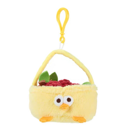 Lovely Chicken Fat Dundun Plush Doll Keychain | Fruit Basket Series Peach Lychee Blueberries Strawberry - Children Gift Animal Mini Plush Doll