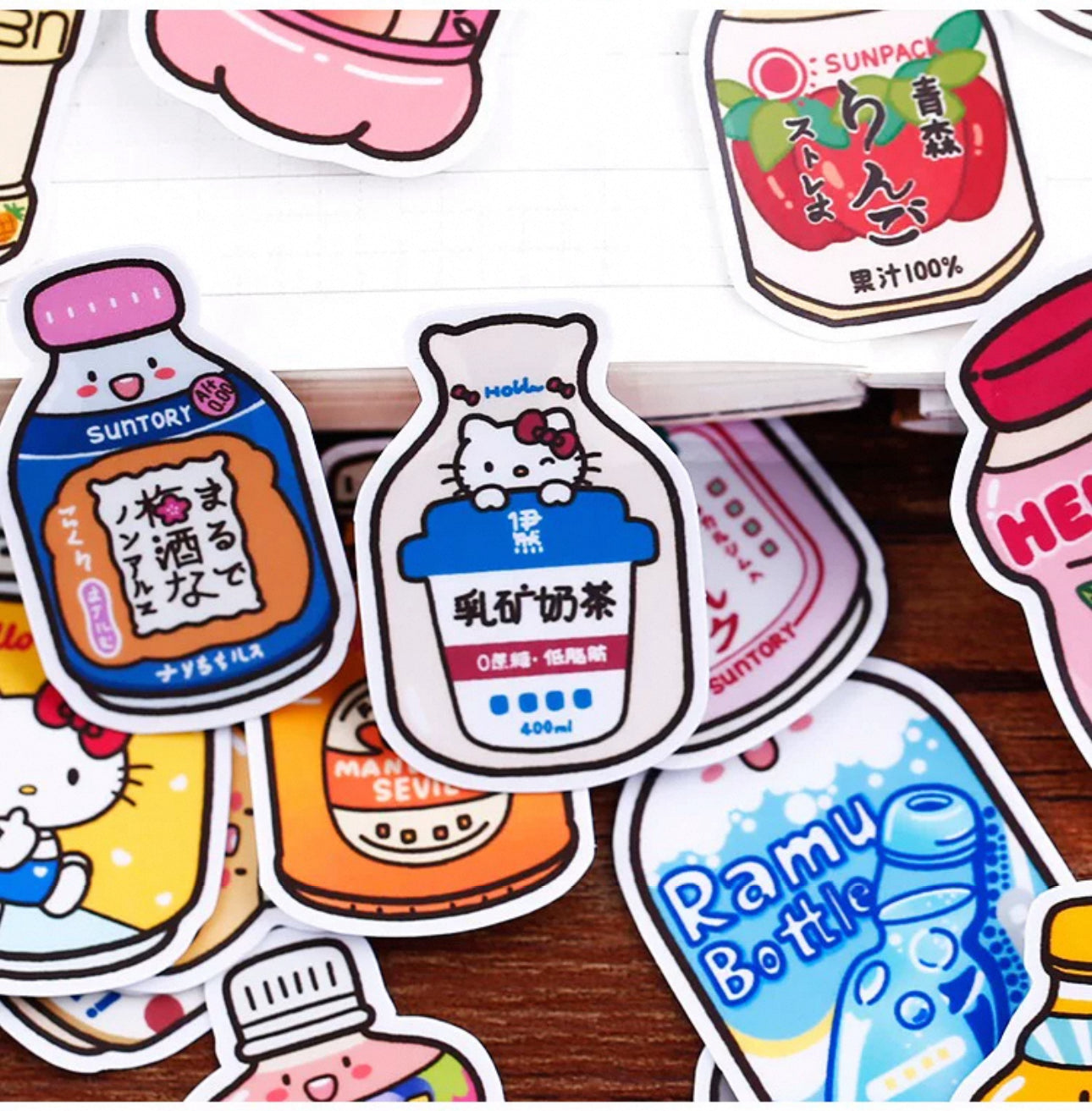 Set of 36 Pieces Cute Soft Drinks - DIY Journal Craft Diary Art Scrapbook Laptop Luggage Decal Cute Animal Pack