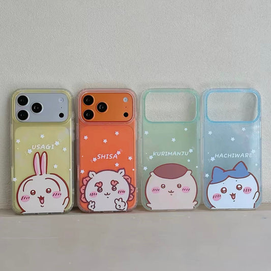 Japanese Cartoon ChiiKawa Gittler Colour Clear Case | Say Hi Kurimanju Rakko Shisa Furuhonya - Phone Case Samsung Galaxy S26 S25 S24 S23 S22 S21 FE Ultra Edge