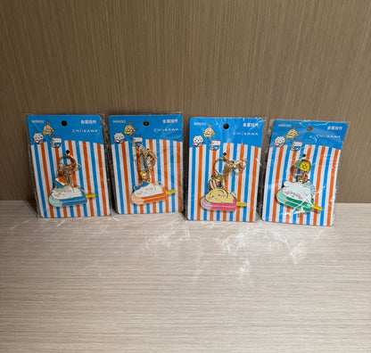 ChiiKawa X Miniso Hot Summer Series | ChiiKawa Hachiware Usagi Momonga On Popsicle Metal Keychain - Kawaii Items Room Decoration