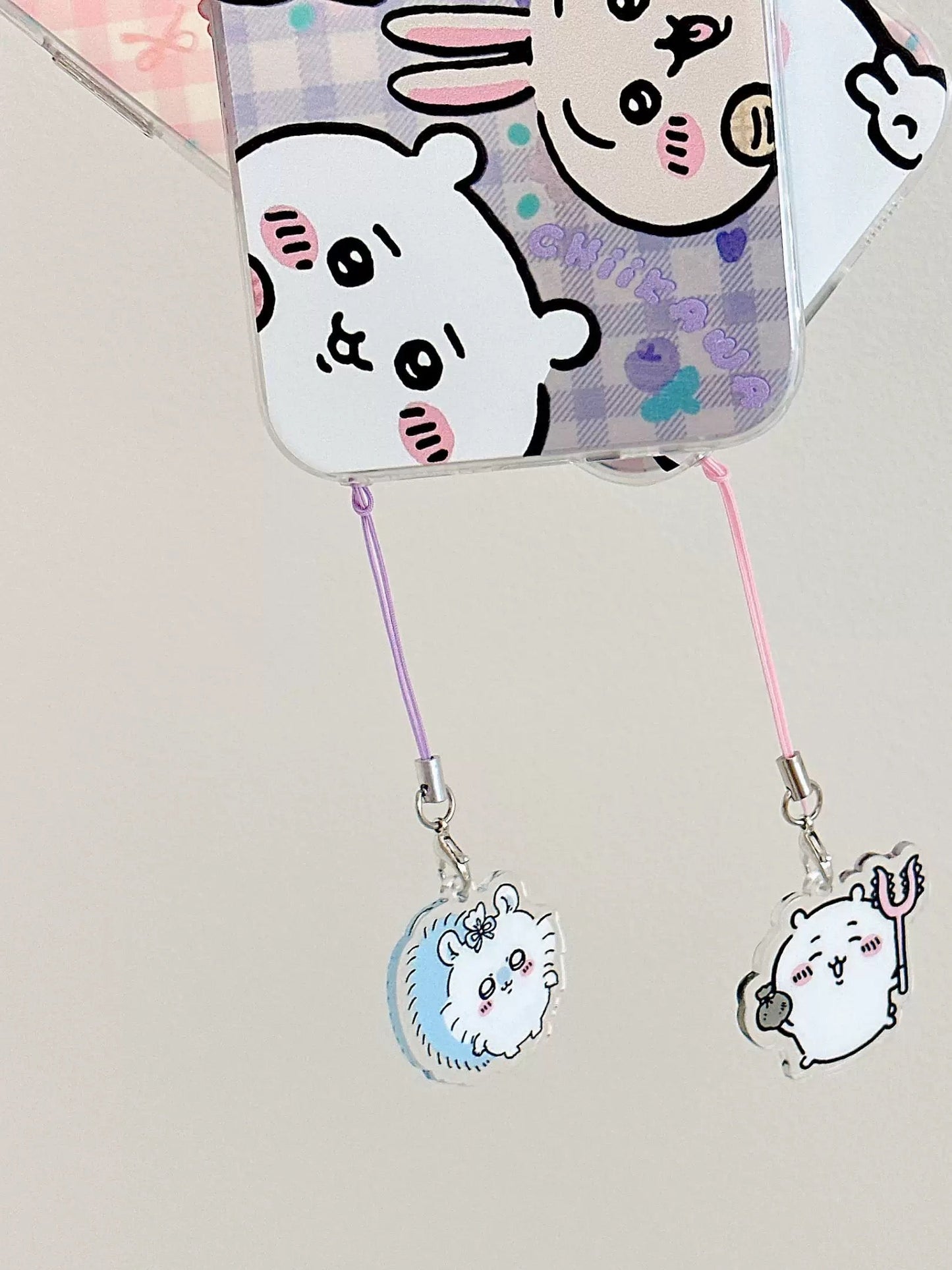 Japanese Cartoon iPhone Case with Strap | Laser Playing Group ChiiKawa Hachiware Usagi Momonga - iPhone CasePhone Case  7 8 PLUS SE2 XS XR X 11 12 13 14 15 Pro Promax 12mini 13mini  WinnieTheBirds Toy Shop