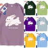 Cute Animals Rabbit Style T-Shirt Series | Cute Bunny Running Part2 - Kawaii Fashion Items for Child & Adult