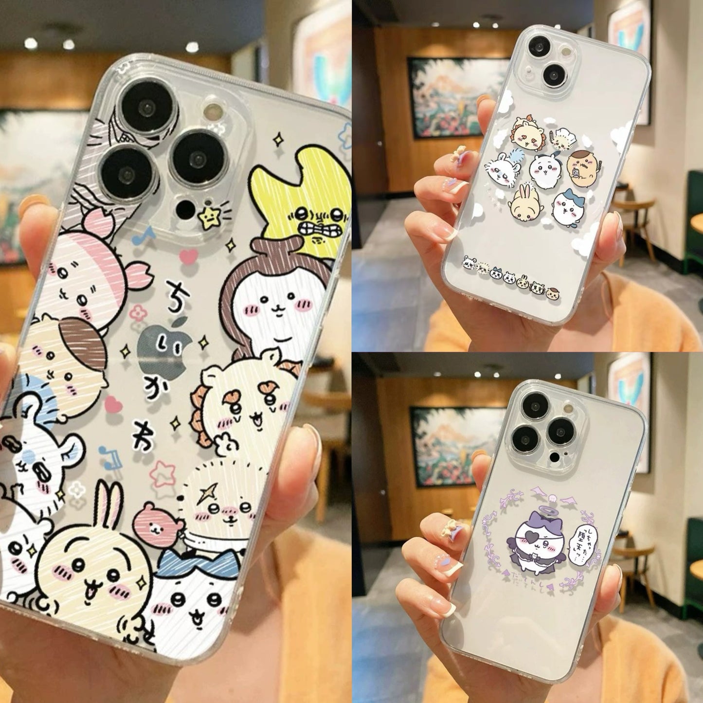 Japanese Cartoon Chiikawa Clean Case | Falling from Sky Devil Group 3 Styles - iPhone Case PLUS SE2 11 12 13 14 15 16 16e 17 17e Pro Promax 12mini 13mini