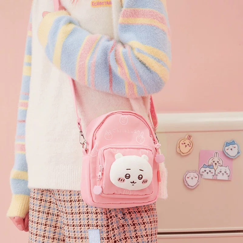 ChiiKawa X Miniso | ChiiKawa Hachiware Usagi Plush Head Mini Shoulder Bag - Kawaii Item Plush Cute Decoration  WinnieTheBirds Toy Shop