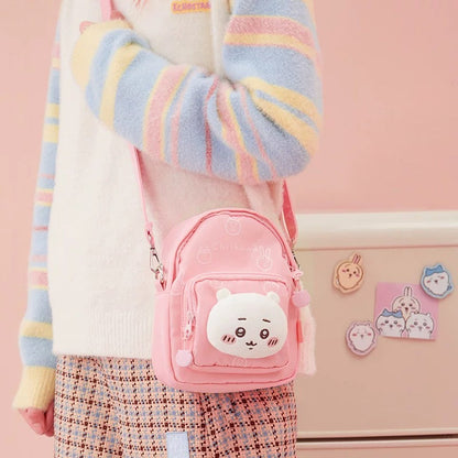 ChiiKawa X Miniso | ChiiKawa Hachiware Usagi Plush Head Mini Shoulder Bag - Kawaii Item Plush Cute Decoration  WinnieTheBirds Toy Shop