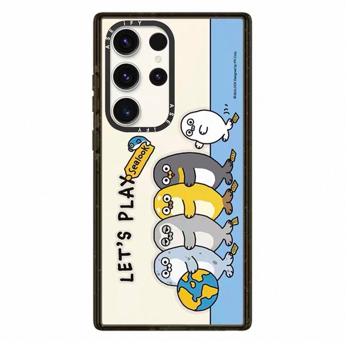 Lovely Seal Sealook Clear with Transparent Black Frame Phone Case  | Part2 Daily in Polar Ocean 6 Styles - Phone Case Samsung Galaxy S26 S25 S24 S23 Ultra | Part2 Daily in Polar Ocean 6 Styles - Phone Case Samsung Galaxy S26 S25 S24 S23 Ultra