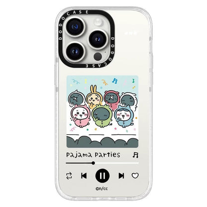 Japanese Cartoon ChiiKawa Clear with Transparent Frame Phone Case |  Pajamas Song & Full Screen Fun Emo ChiiKawa Hachiware Usagi - iPhone Case 12 13 14 15 16 17 Pro Promax