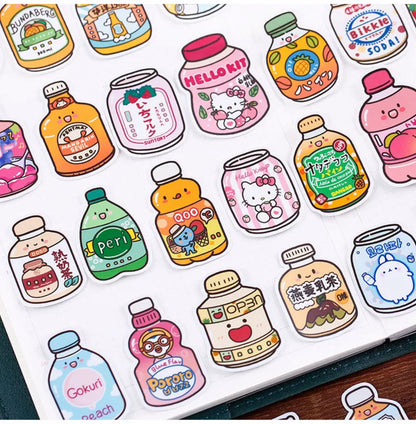 Set of 36 Pieces Cute Soft Drinks - DIY Journal Craft Diary Art Scrapbook Laptop Luggage Decal Cute Animal Pack