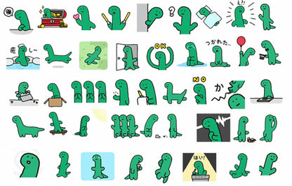 Set of 42 Pieces Cute Little Dinosaur Joguman | Stickers C - DIY Journal Craft Diary Art Scrapbook Laptop Luggage Decal Cute Animal Pack