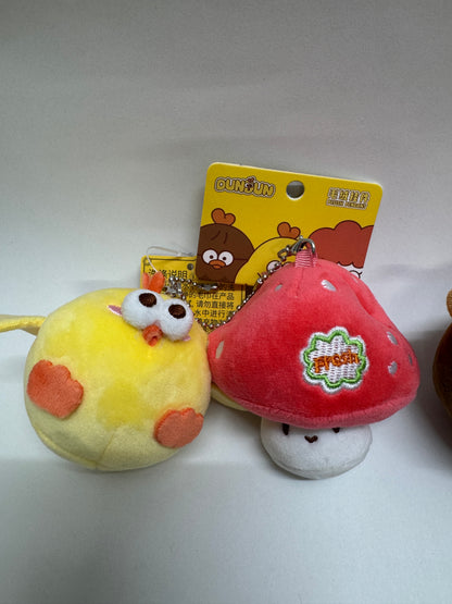 Lovely Chicken Fat Dundun Qixi Festival Plush Keychain | Chinese Valentine's Day Series Chick Heart Lock & Key - Children Gift Animal Plush Doll (副本)