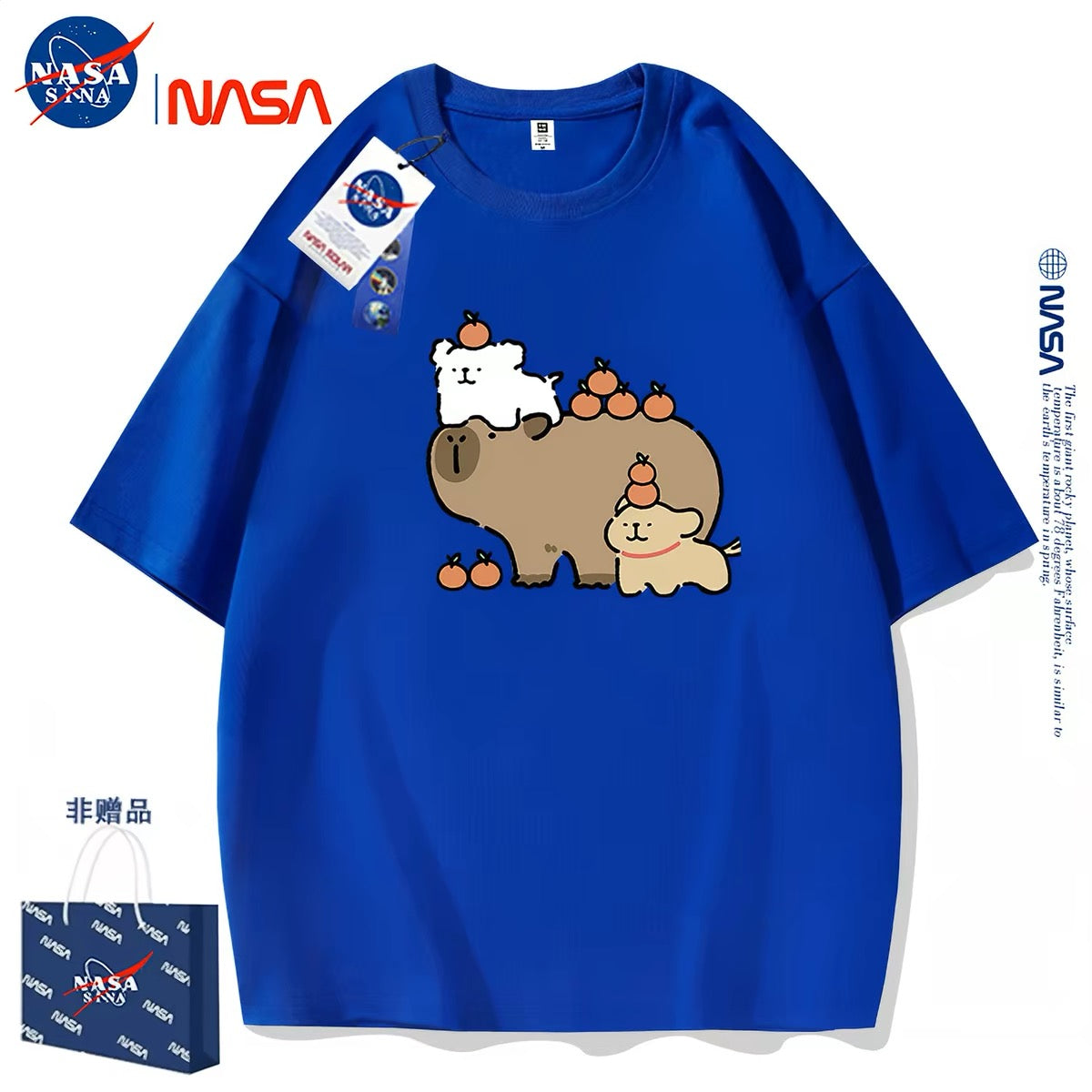 Cute Cartoon Doggie Maltese Puppy Style T-Shirt Series | Maltese Play with Capybara Part1 - Kawaii Fashion Items for Child & Adult Matching outfits for Parents and Children