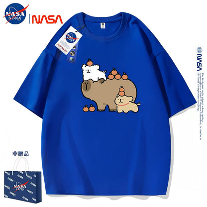 Cute Cartoon Doggie Maltese Puppy Style T-Shirt Series | Maltese Play with Capybara Part1 - Kawaii Fashion Items for Child & Adult Matching outfits for Parents and Children