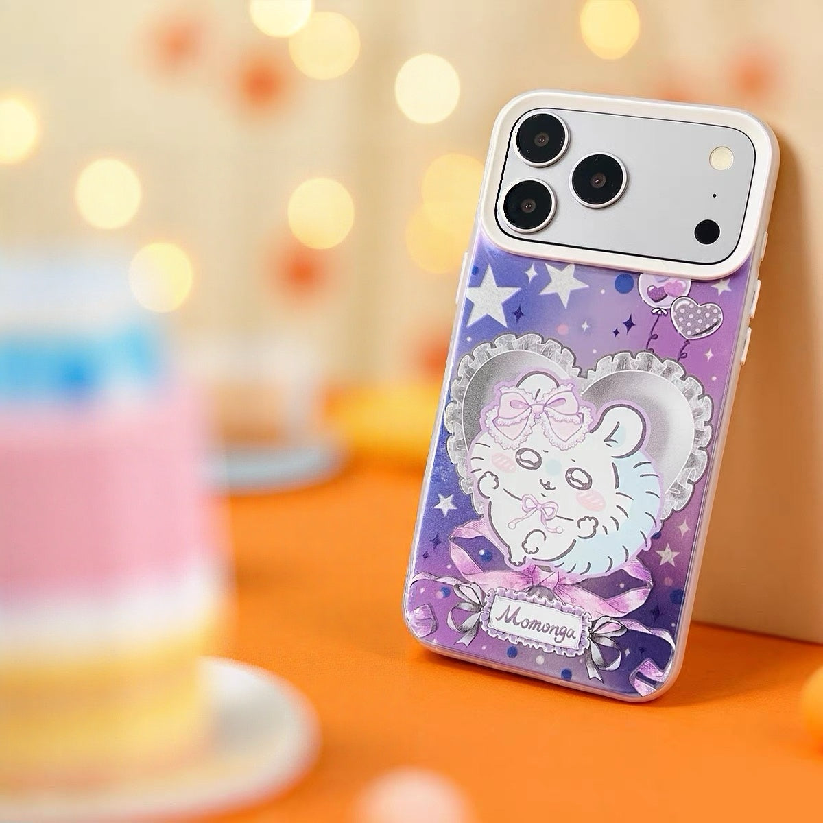 Japanese Cartoon ChiiKawa Ribbon Heart Cushion Laser Case | Chiikawa Hachiware Usagi Momonga 4 Styles - Phone Case Samsung Galaxy S26 S25 S24 S23 S22 S21 FE Ultra Edge