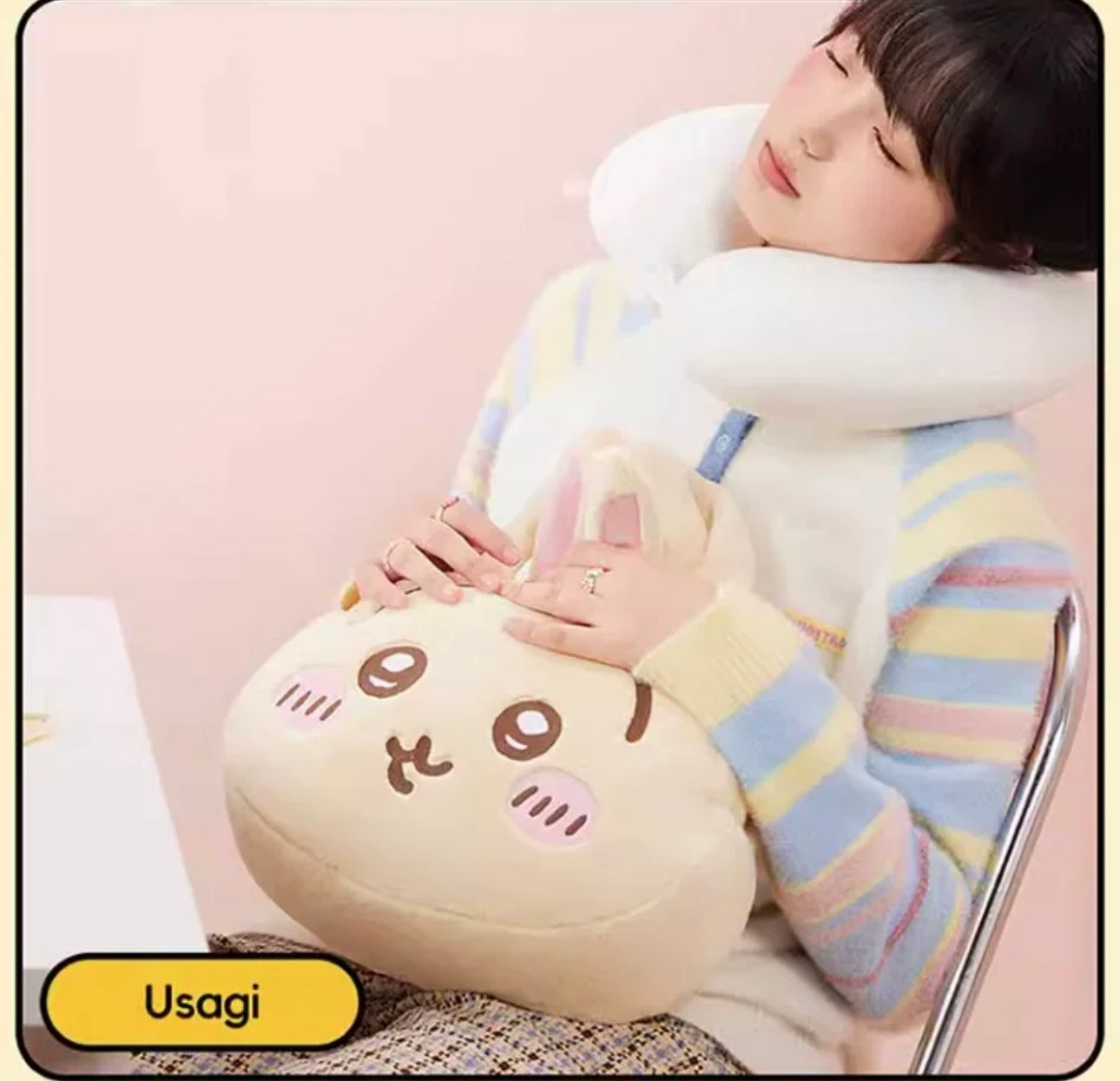 ChiiKawa X Miniso | ChiiKawa Hachiware Usagi Big Head Plush Bag - Kawaii items Room Decoration  WinnieTheBirds Toy Shop