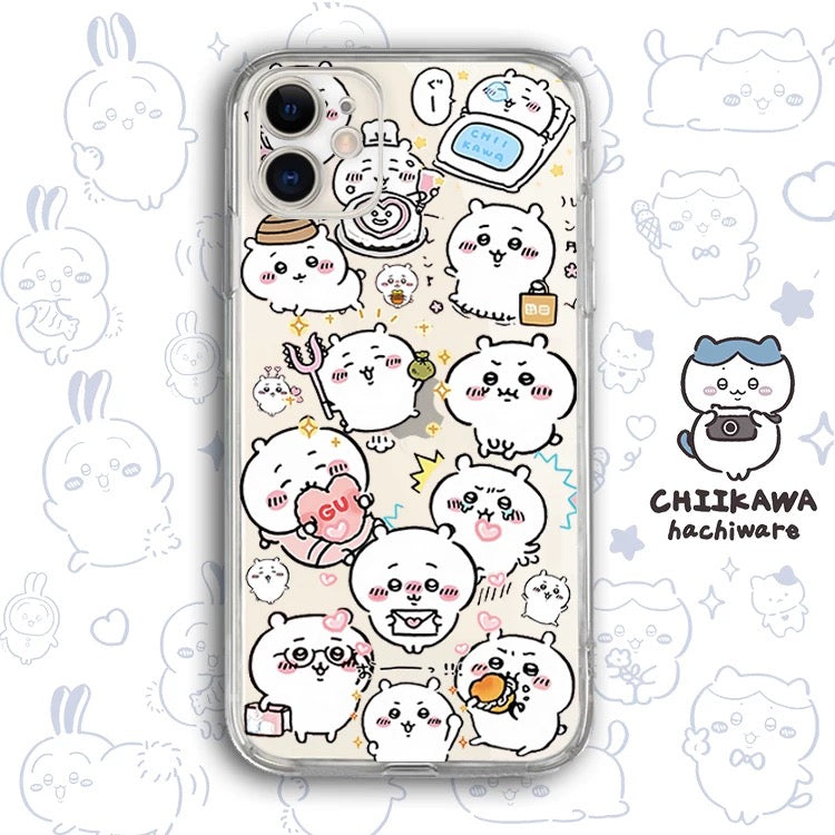 Japanese Cartoon Chiikawa Clean Case | Happy Fun Part2 Sanrio - iPhone Case PLUS SE2 11 12 13 14 15 16 17 Pro Promax 12mini 13mini