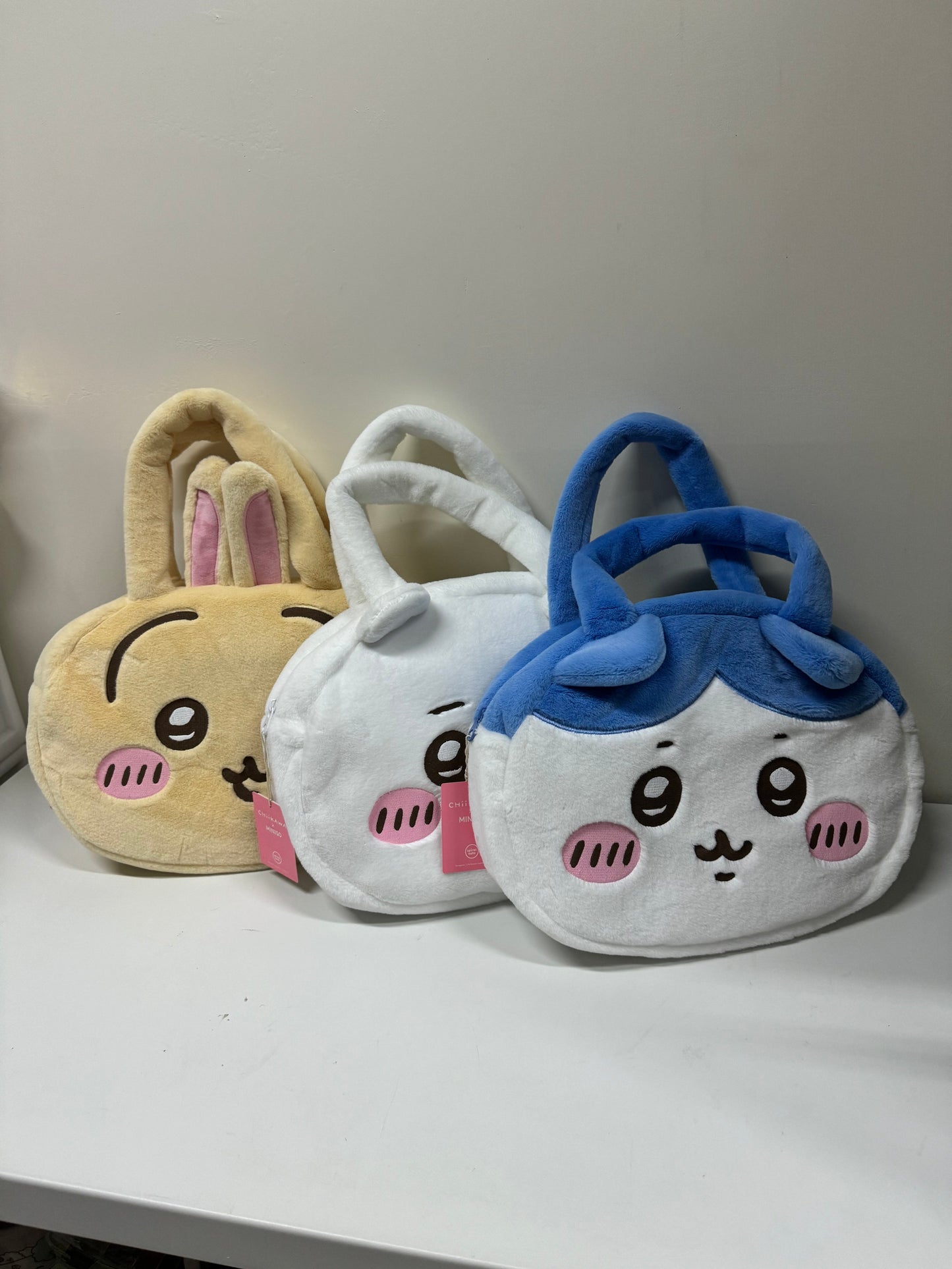ChiiKawa X Miniso | ChiiKawa Hachiware Usagi Big Head Plush Bag - Kawaii items Room Decoration  WinnieTheBirds Toy Shop