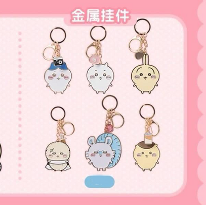 ChiiKawa X Miniso | ChiiKawa Hachiware Usagi Momonga Kurimanju Rakko Metal Keychain - Kawaii items Keychain Cute Accessories  WinnieTheBirds Toy Shop