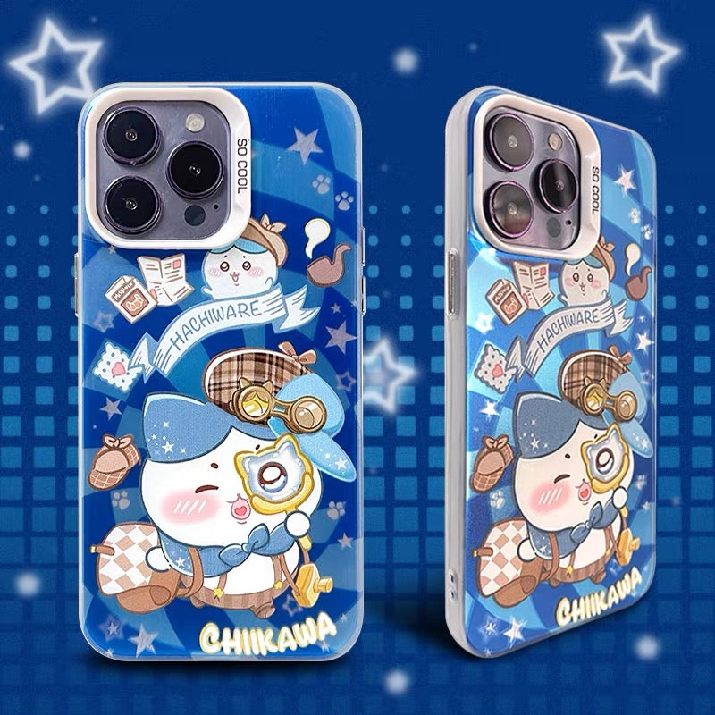 Japanese Cartoon ChiiKawa Detective Laser Case | ChiiKawa Hachiware Usagi - Phone Case Samsung Galaxy S26 S25 S24 S23 S22 S21 FE Ultra Edge