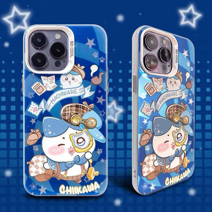 Japanese Cartoon ChiiKawa Detective Laser Case | ChiiKawa Hachiware Usagi - Phone Case Samsung Galaxy S26 S25 S24 S23 S22 S21 FE Ultra Edge