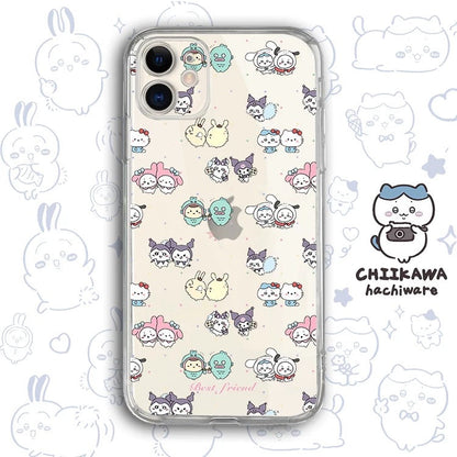 Japanese Cartoon Chiikawa Clean Case | Happy Fun Part2 Sanrio - iPhone Case PLUS SE2 11 12 13 14 15 16 17 Pro Promax 12mini 13mini