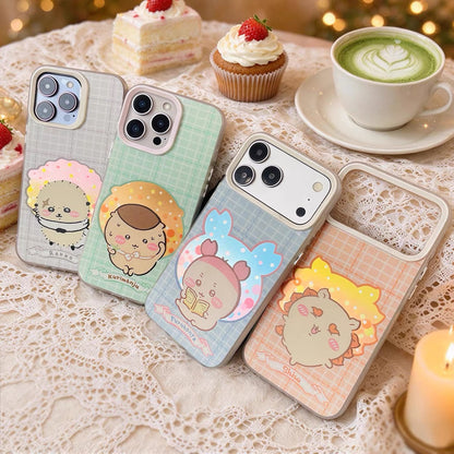 Japanese Cartoon ChiiKawa Daily with Icon Laser Case | Kurimanju Rakko Shisa Furuhonya 4 Styles - iPhone Case 11 12 13 14 15 16 16e 17 17e 18 Pro Promax