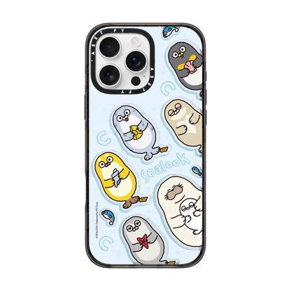 Lovely Seal Sealook Clear with Transparent Black Frame Phone Case | Part2 Daily in Polar Ocean 6 Styles - iPhone Case 12 13 14 15 16 17 18 Pro Promax