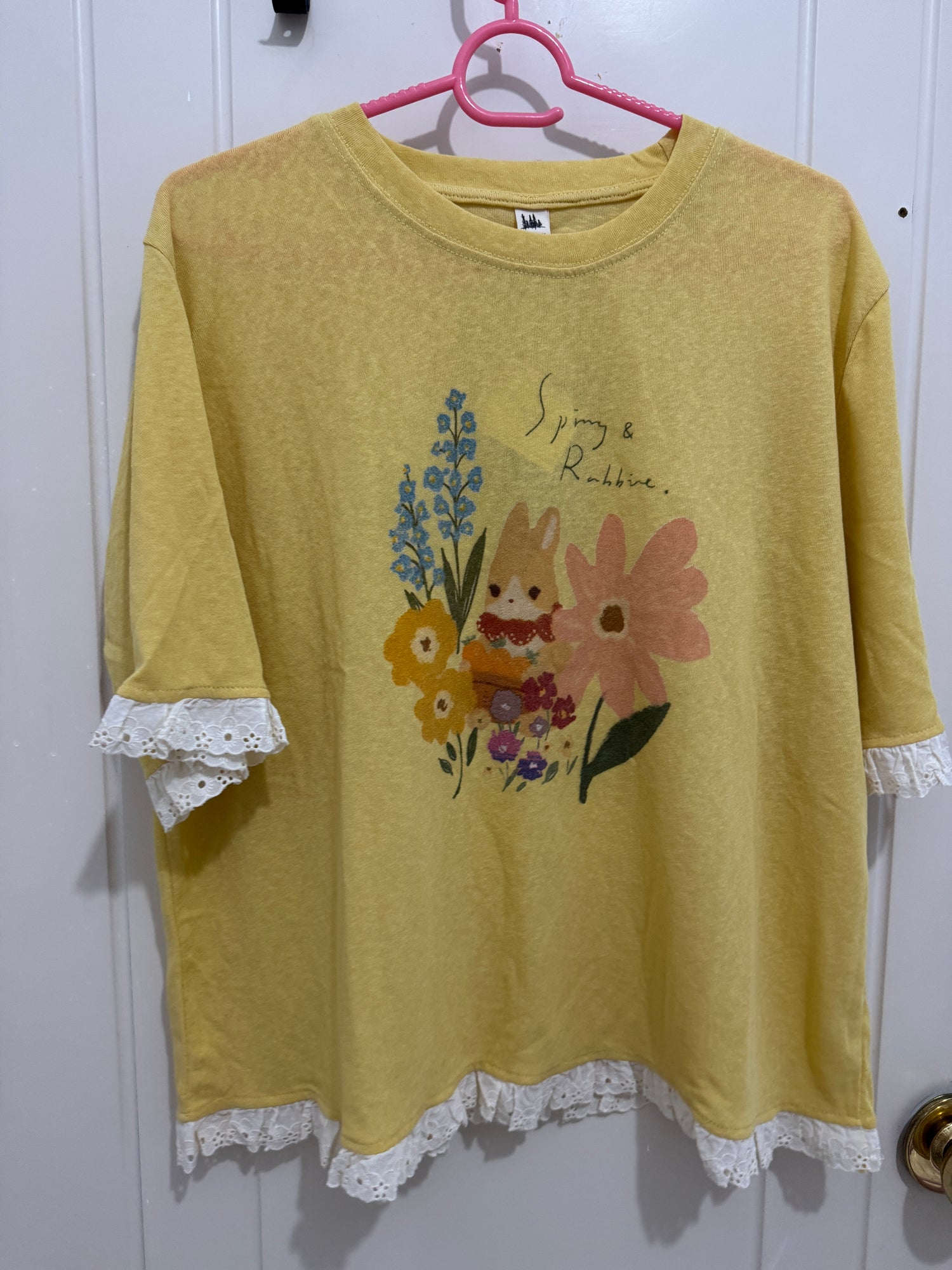 Japanese Fashion Cute Animals Style T-Shirt Series | Mori Rabbit with Flower - Kawaii Fashion Items