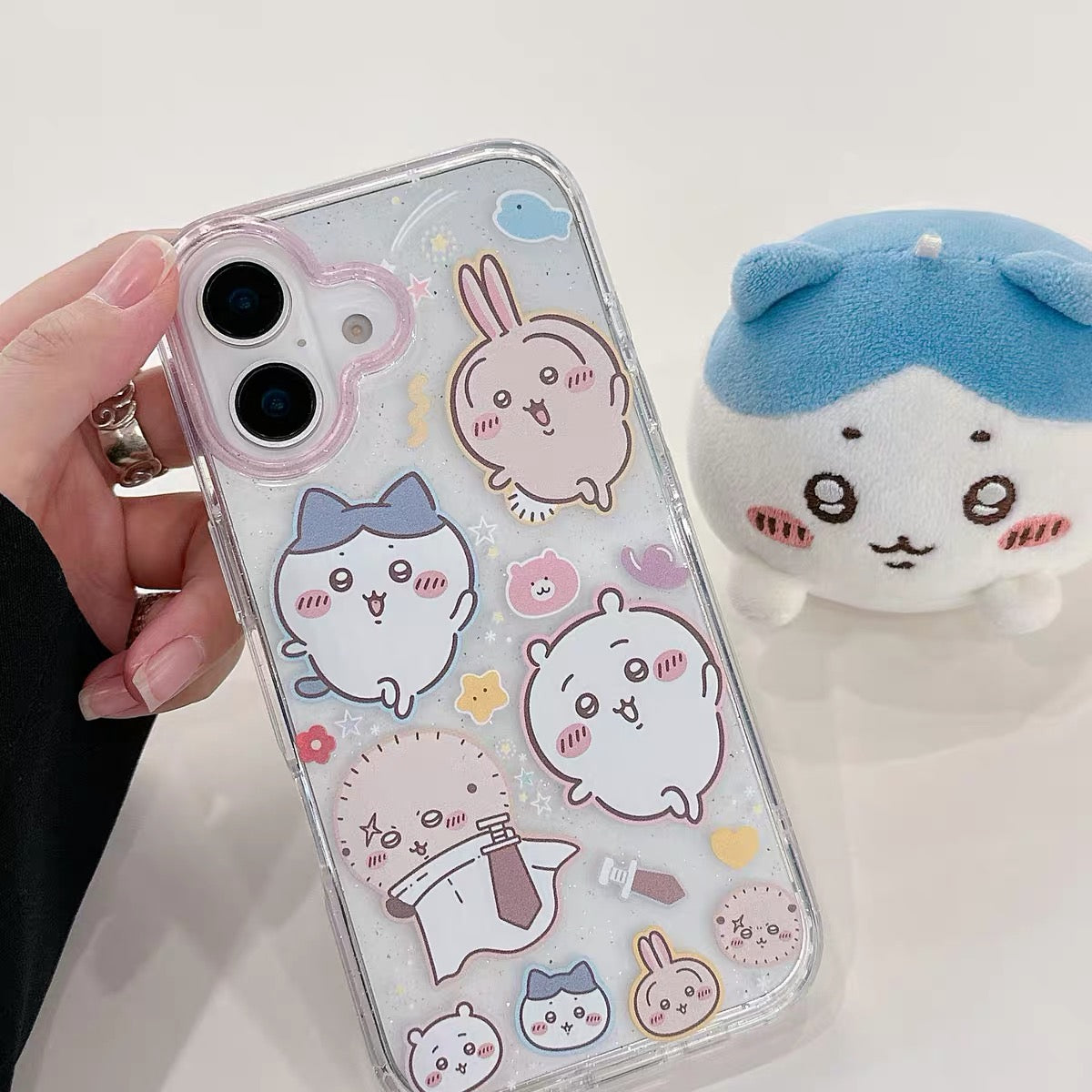 Japanese Cartoon ChiiKawa Gittler Colour Clear Case with Phone Strape | ChiiKawa Hachiware Usagi Momonga Rakko Kurimanju Shisa Furuhonya - Phone Case Samsung Galaxy S26 S25 S24 S23 S22 S21 FE Ultra Edge
