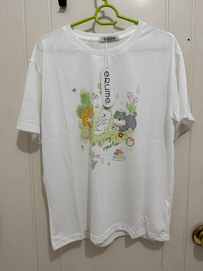 Animals Style T-Shirt Series | 3 Puppy Lets Play Together - Kawaii Fashion Items