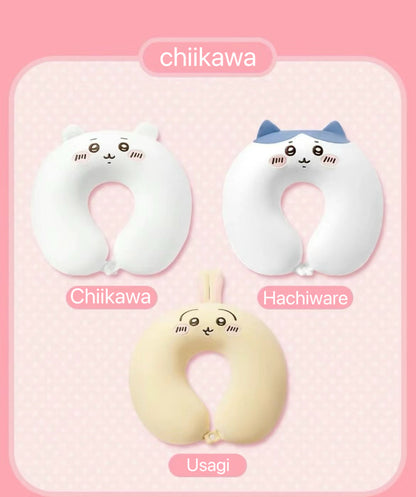 ChiiKawa X Miniso | ChiiKawa Hachiware Usagi Neck Pillow - Airplane Pillow Kawaii items Room Decoration  WinnieTheBirds Toy Shop