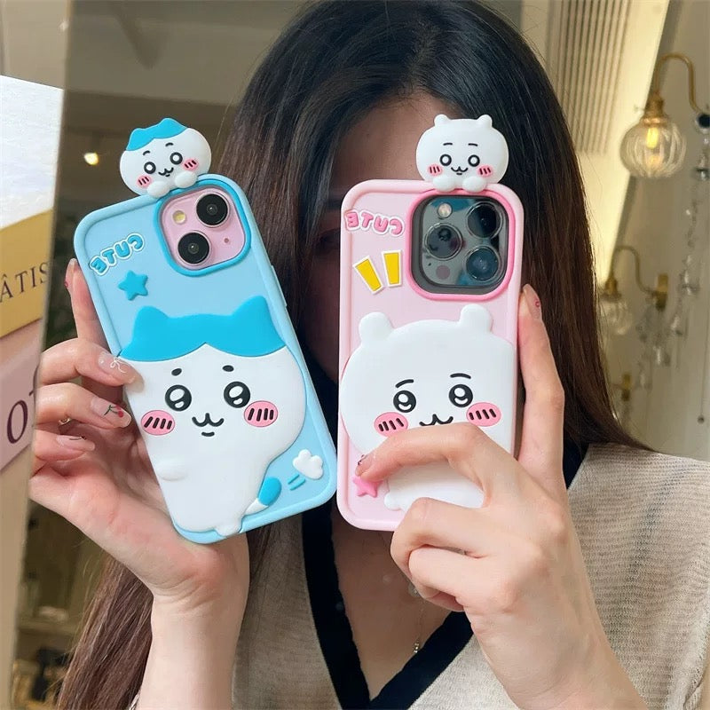 Japanese Cartoon ChiiKawa Look at you Silicone | Chiikawa Hachiware Usagi - iPhone Case 15 14 13 12 Pro ProMax WinnieTheBirds Toy Shop