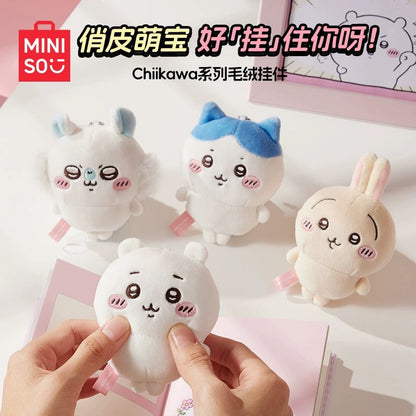 ChiiKawa X Miniso | ChiiKawa Hachiware Usagi Momonga Mini Plush Doll Keychain - Kawaii items Room Decoration doll