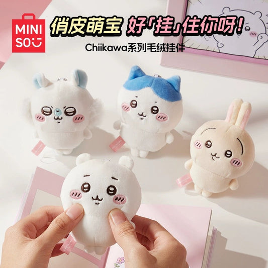 ChiiKawa X Miniso | ChiiKawa Hachiware Usagi Momonga Mini Plush Doll Keychain - Kawaii items Room Decoration doll