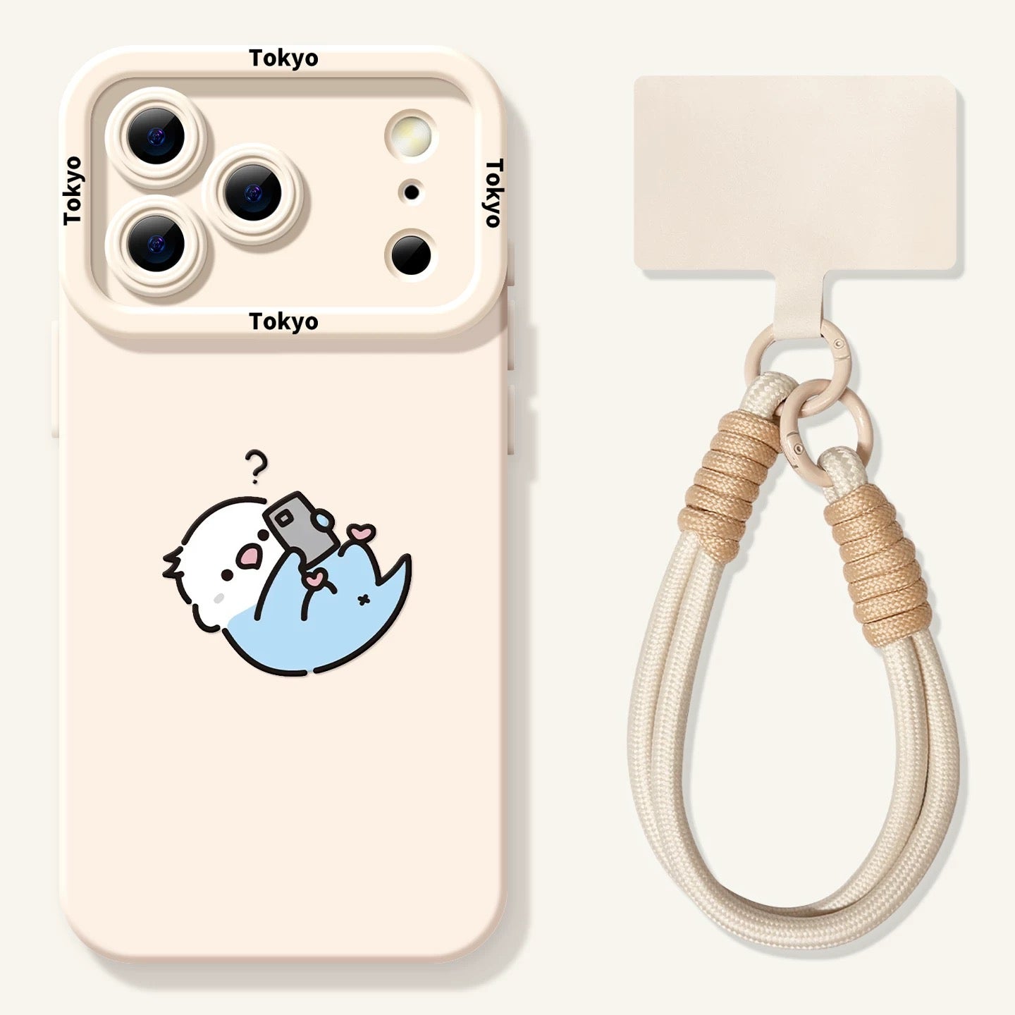 Lovely Simple Drawing White & Blue Budgie Silicon Phone Case |  Play with Phone with Strap - Phone Case Samsung Galaxy S26 S25 S24 S23 S22 S21 FE Ultra Edge