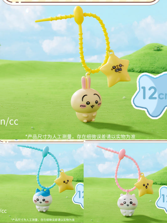 ChiiKawa X Miniso | ChiiKawa Hachiware Usagi with Lighting Star Plastic Keychain - Kawaii Items Cute Accessories