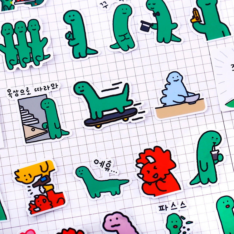 Set of 40 Pieces Cute Little Dinosaur Joguman | Stickers A - DIY Journal Craft Diary Art Scrapbook Laptop Luggage Decal Cute Animal Pack