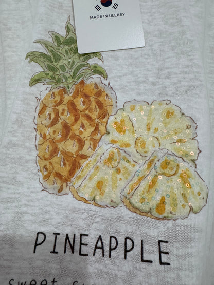 Korean Fashion Fruits Style T-Shirt Series | Bling Bling Pineapple - Kawaii Fashion Items