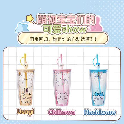 ChiiKawa X Miniso | ChiiKawa Hachiware Usagi Glitter Cool Warm Big Water Cup - Kawaii Item Decoration  WinnieTheBirds Toy Shop