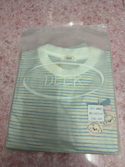 Korean Fashion Cute Animals Style T-Shirt Series | Cherry White Puppy - Kawaii Fashion Items