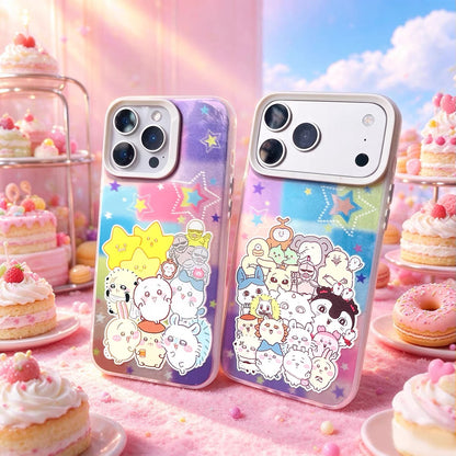 Japanese Cartoon ChiiKawa Group Laser Case | Group Together 2 Styles - iPhone Case 11 12 13 14 15 16 16e 17 17e 18 Pro Promax