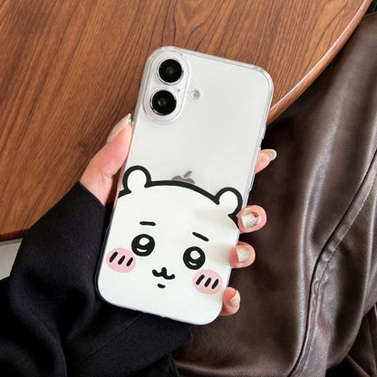 Japanese Cartoon ChiiKawa Soft Clean Case | Happy Big Head Chiiawa Hachiware Usagi - iPhone Case SE 11 12 13 14 15 16 17 ProMax Pro Plus 12mini 13mini