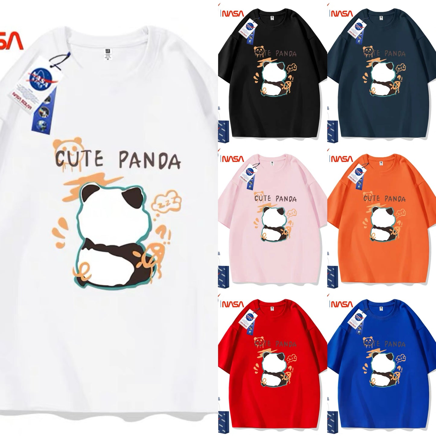 Cute Animals Panda Style T-Shirt Series | Back of Cute Panda Part1 - Kawaii Fashion Items for Child & Adult Matching outfits for Parents and Children