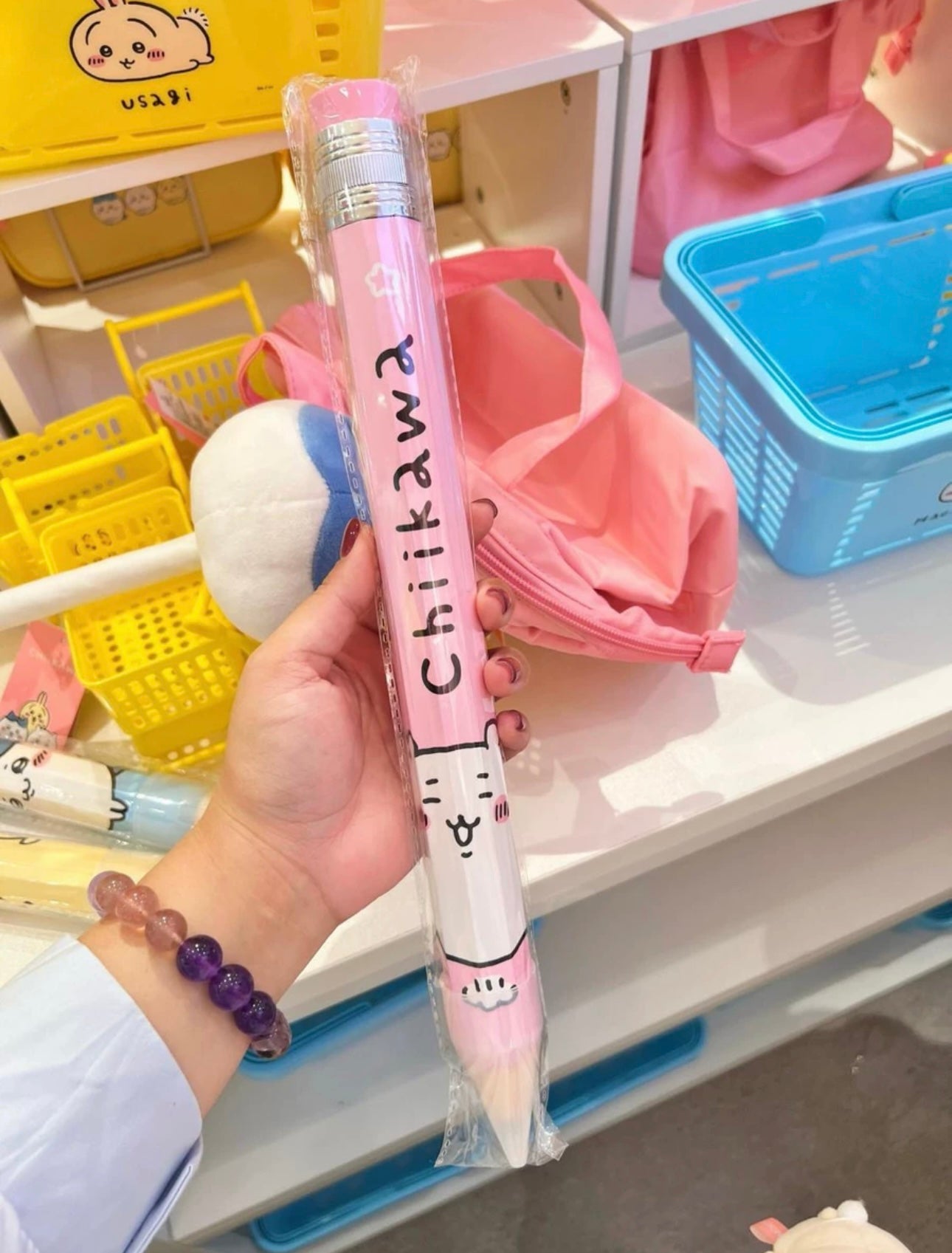 ChiiKawa X Miniso | ChiiKawa Hachiware Usagi Super Big HB Pencil - Kawaii items Room Decoration Stationery  WinnieTheBirds Toy Shop
