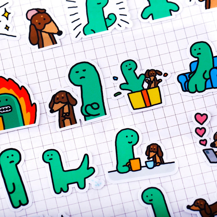 Set of 22 Pieces Cute Little Dinosaur Joguman | Stickers D - DIY Journal Craft Diary Art Scrapbook Laptop Luggage Decal Cute Animal Pack