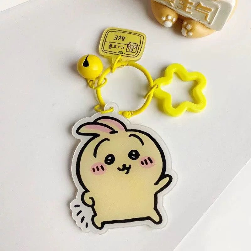 Japanese Cartoon ChiiKawa Acrylic Keychain with Bell | ChiiKawa Hachiware Usagi - Kawaii Item Cute Accessories WinnieTheBirds Toy Shop