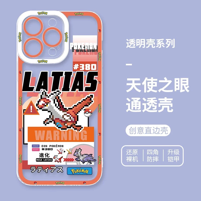 Japan Cartoon Pokemon Game Pixel Version | Celebi Xerneas Zekrom Reshiram Latios Latias Gardevoir Garchomp - iPhone Case PLUS SE2 XS XR X 11 12 13 14 15 16 16e 17 17e Pro Promax 12mini 13mini